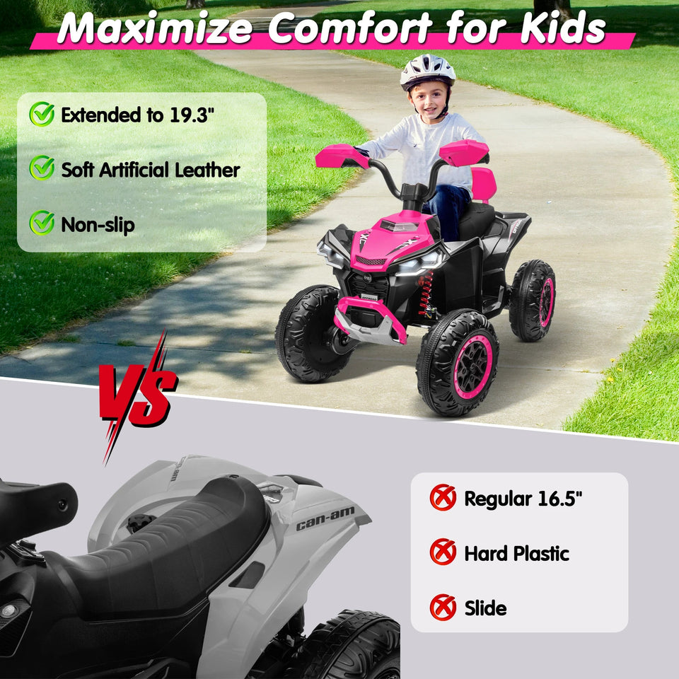 Kids ATV 4 Wheeler, JOYRACER Upgraded 2 Seater 24V Ride On Toy for Big Kid w/800W Powerful Motor, Battery Powered AXSSIBLZ