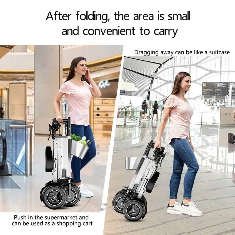 WILLJERDY Folding Electric Tricycle Mini Portable Adults Electric Scooter Small Elderly Mobility Electric Folding Bike AXSSIBLZ