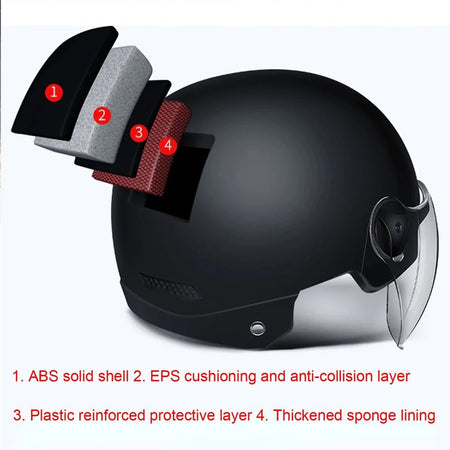 Motorcycle Helmet Bicycle Helmets for Men Women Adult Motorbike Scooter Helmet Ultralight Retro Scooter Hat Helmets Accessories AXSSIBLZ