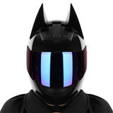 Motorcycle Helmet Full Face Bat Ears For Man Detachable Horns Summer Breathable Motorcross Racing MotorBike Safety Moto Helmets AXSSIBLZ