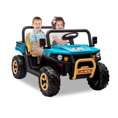 24v Ride On Dump Truck, 2 Seater Electric Ride On Car Toy for Kids, Battery Powered UTV with 4x35W Motors, Shovel Remote Control AXSSIBLZ