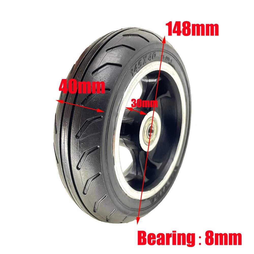 145x40 Wheel Solid Tire and Aluminum Alloy Rim for Foldable Carbon Fiber Electric Scooter 5.5-6 Inch Wheels Replacement Parts AXSSIBLZ