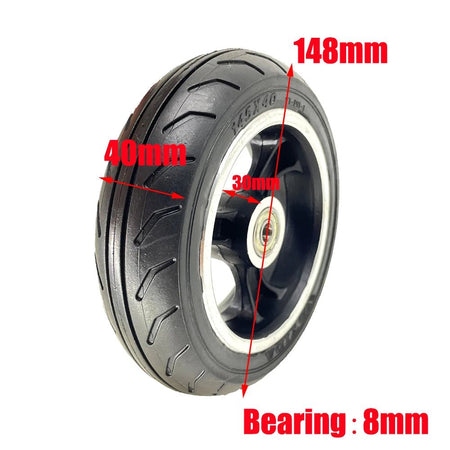 145x40 Wheel Solid Tire and Aluminum Alloy Rim for Foldable Carbon Fiber Electric Scooter 5.5-6 Inch Wheels Replacement Parts AXSSIBLZ