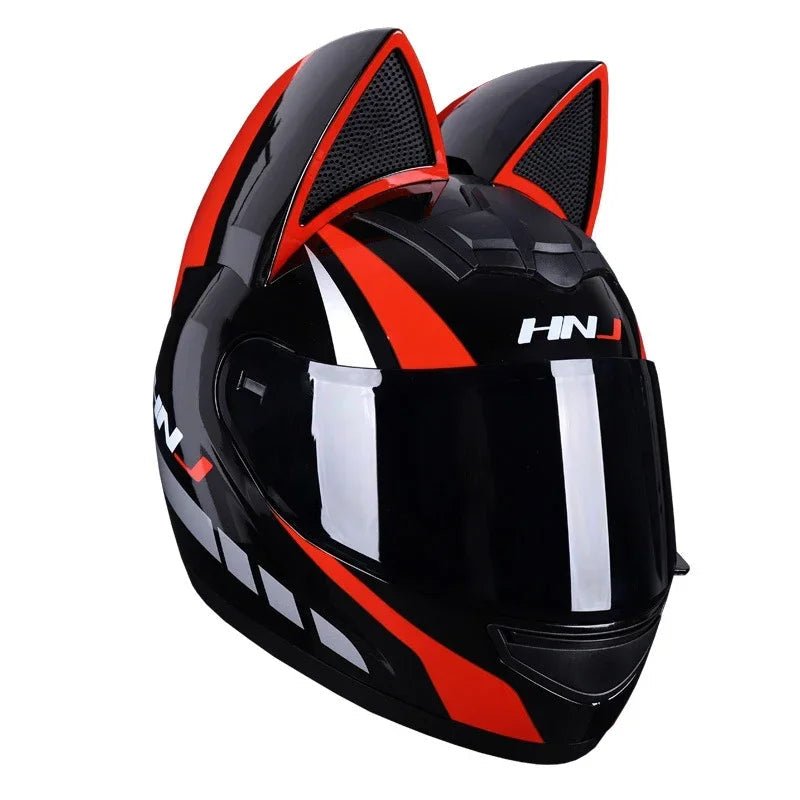 Motorcycle Helmet Detachable Full Face DOT Certification Safety Cat Ears Moto Helmets For Women Breathable Soft Comfort Lining AXSSIBLZ