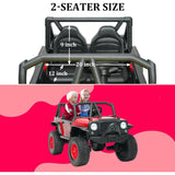 24V 5AH 2 Seater Power Wheels 4WD Kids' Electric Vehicles UTV Ride On Car for Kids, Spring Absorber, Wireless Bluetooth (Red) AXSSIBLZ