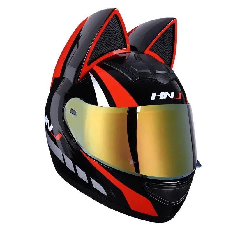 Motorcycle Helmet Detachable Full Face DOT Certification Safety Cat Ears Moto Helmets For Women Breathable Soft Comfort Lining AXSSIBLZ