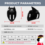 Motorcycle Helmet Full Face Bat Ears For Man Detachable Horns Summer Breathable Motorcross Racing MotorBike Safety Moto Helmets AXSSIBLZ