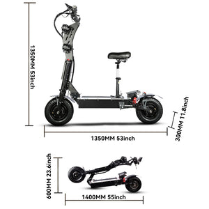 8000W dual drive off-road electric scooter, 60V50AH, 80KM/h and 100km range, hydraulic shock absorber 13 inch off-road wheels AXSSIBLZ
