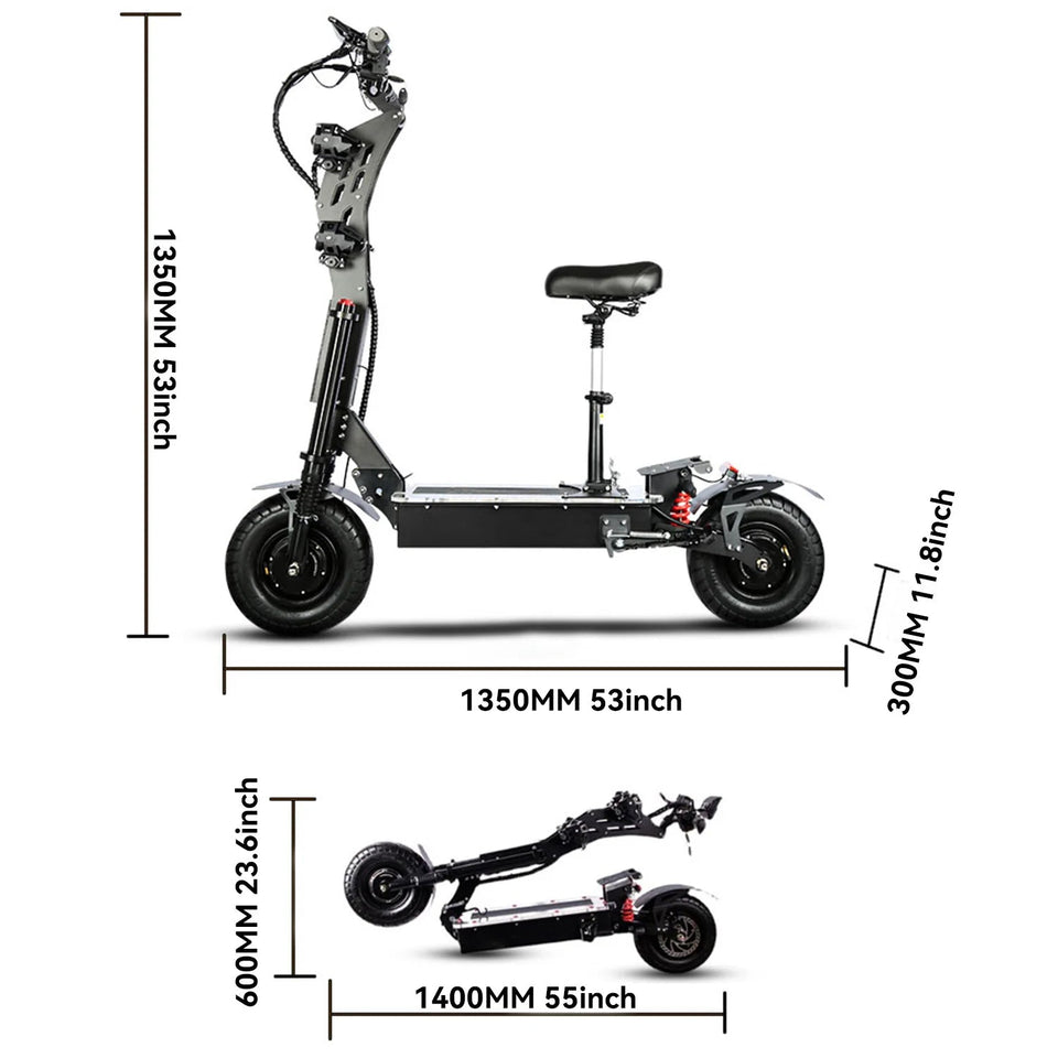 8000W dual drive off-road electric scooter, 60V50AH, 80KM/h and 100km range, hydraulic shock absorber 13 inch off-road wheels AXSSIBLZ