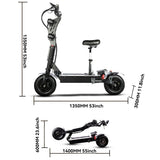 8000W dual drive off-road electric scooter, 60V50AH, 80KM/h and 100km range, hydraulic shock absorber 13 inch off-road wheels AXSSIBLZ