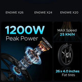 Engwe X26 Ultimate Folding E-Bike – 1200W Motor, 48V 29AH, Fat Tire for Urban Adventures AXSSIBLZ