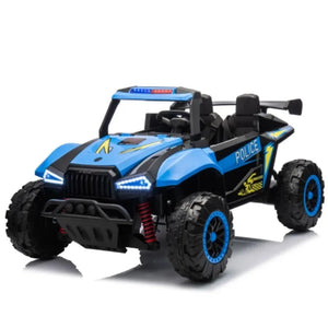 24V Two-seater Kids Ride On Electric Car W/Parents Control,Seat width 20.47in,2WD,Four-wheel suspension,The police car with a AXSSIBLZ