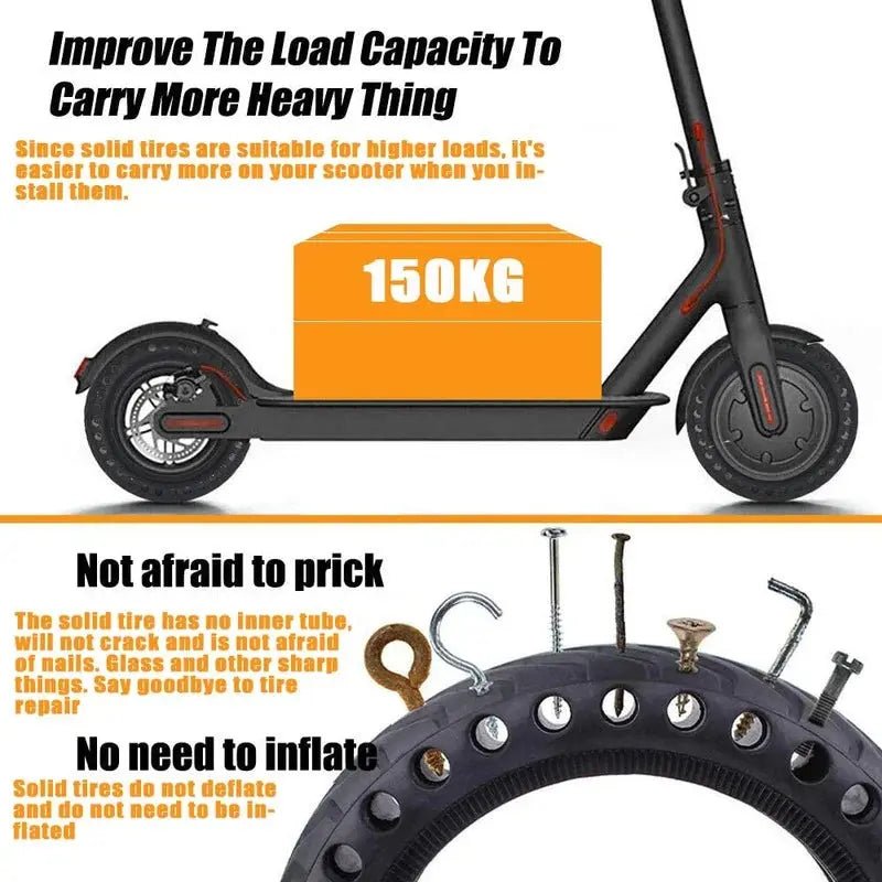 Solid Tire Electric Scooter 8.5 inches Rubber Tire 8.5'' Wheel - AXSSIBLZ