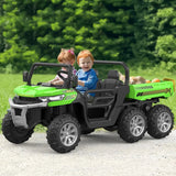 Ride On Truck Car 24 V Kids Electric Vehicles w/Parent Remote Control, Children Ride On Utv Car w/Safety Belt, Phone Connections AXSSIBLZ
