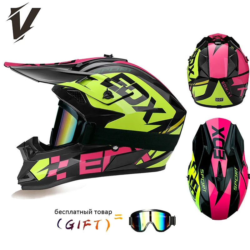 VGV 166 Rally helmets extremely breathable adaptable independent goggles anti-stifling no pressure on the head DOT/ECE certified AXSSIBLZ