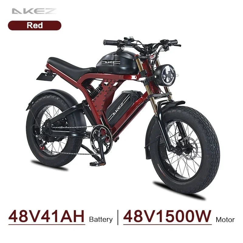 Akez King Kong X 1500W – Ultimate 20-inch Fat Tire Full Suspension E-Mountain Bike AXSSIBLZ