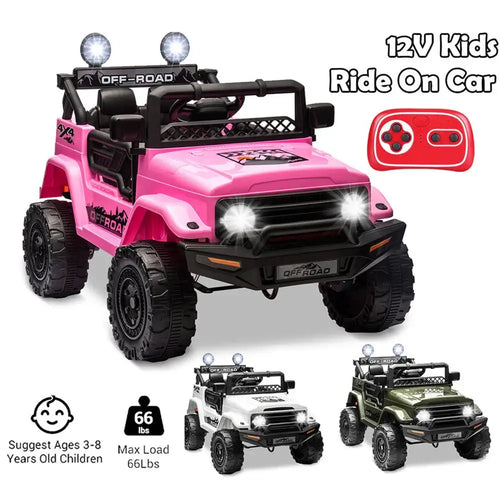 12V 3-8 Years Kids Ride On Car with 2 Seater Electric Vehicle Toy Truck w/Remote Control Rechargeable Christmas Gift AXSSIBLZ