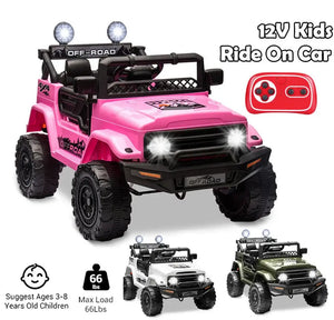 12V 3-8 Years Kids Ride On Car with 2 Seater Electric Vehicle Toy Truck w/Remote Control Rechargeable Christmas Gift AXSSIBLZ
