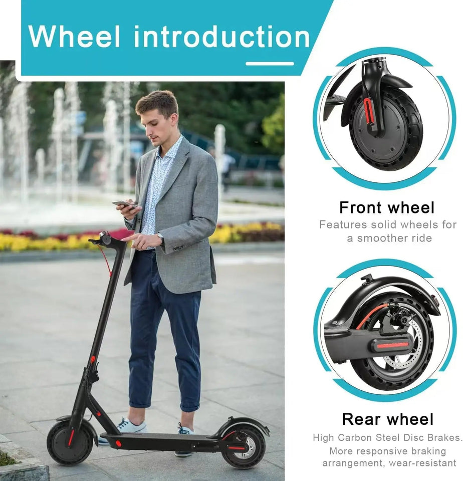 E-Scooter Foldable Waterproof Adult Electric Scooter 8.5Inches Explosion-Proof Tire 36V 350W 10.4Ah Configuration Smart AXSSIBLZ