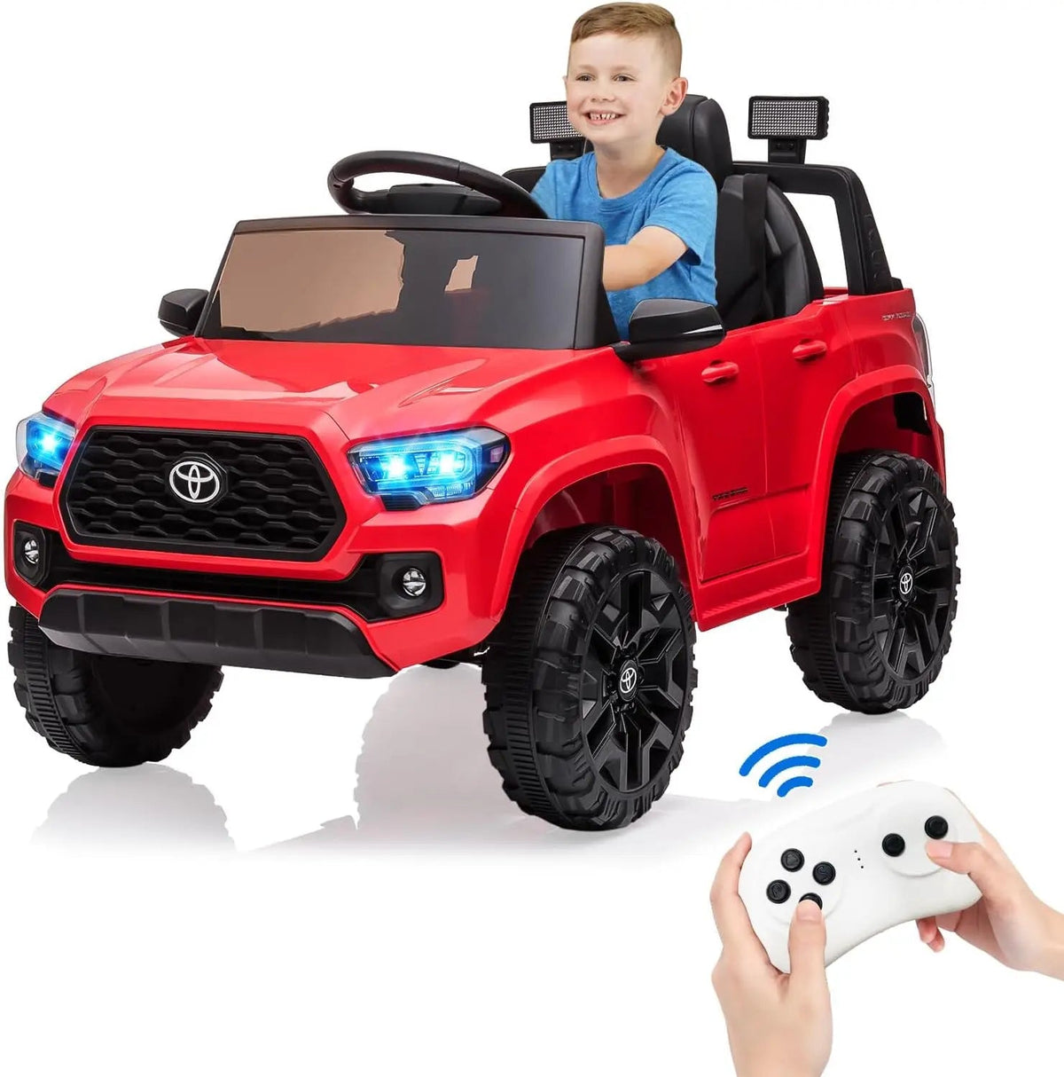 12V Kids Ride on Truck Electric Vehicle Toy with Remote Control, Spring Suspension Safety Belt, Soft Start, LED Light, 3 Speeds AXSSIBLZ