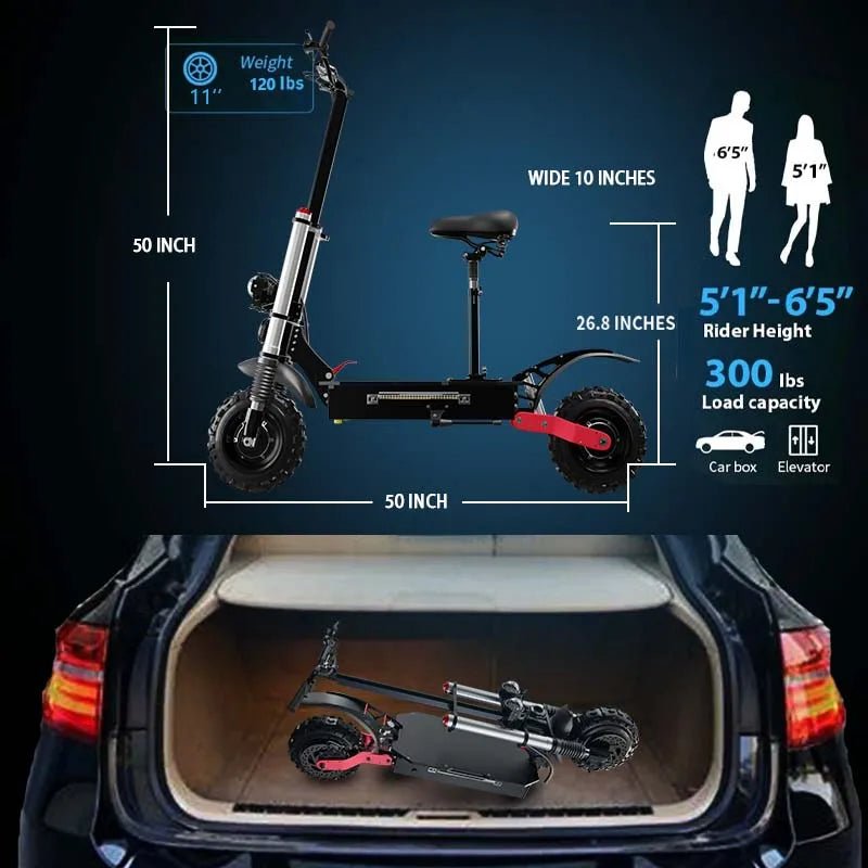 1200W-5600W 48-72V Electric Scooter up to 90KM/H Max Speed Adults Electric Scooters up to 110KM Long Range 10/11'' Tires AXSSIBLZ