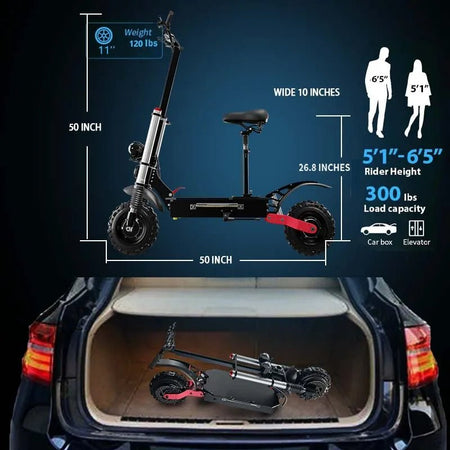 1200W-5600W 48-72V Electric Scooter up to 90KM/H Max Speed Adults Electric Scooters up to 110KM Long Range 10/11'' Tires AXSSIBLZ