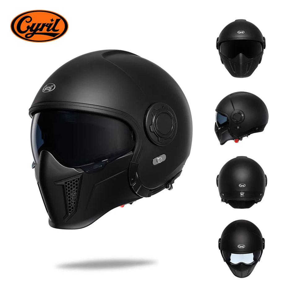 Motorcycle Helmet Full Face Open Face Helmet Modular Helmets Double Lens Quick Release Buckle Men Women CYRIL OP12A Cascos Moto AXSSIBLZ