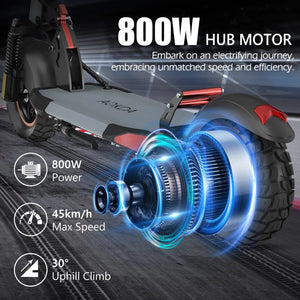 2025 NEW Electric Scooter A6 PEAK800W 48V 12,5 AH Max Speed 45 KM/H Max Mileage 40KM 10Inch Tire Foldable Escooter Load 120KG AXSSIBLZ