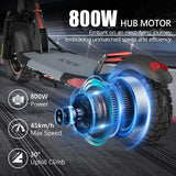 2025 NEW Electric Scooter A6 PEAK800W 48V 12,5 AH Max Speed 45 KM/H Max Mileage 40KM 10Inch Tire Foldable Escooter Load 120KG AXSSIBLZ
