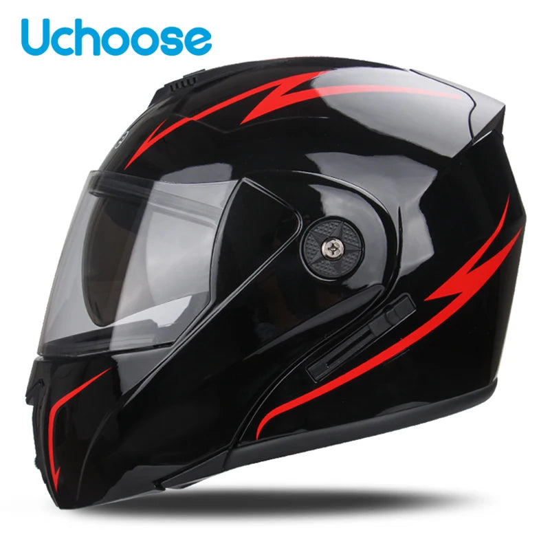 Flip-Up Motorcycle Helmet – Dual Lenses, Full Face Protection, Ideal for Riding & Motocross AXSSIBLZ