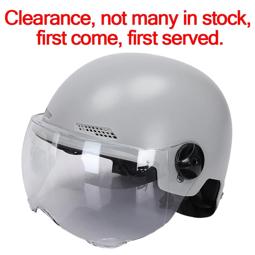 Men Motorcycle Helmet,Woman Electric Motor Car Scooter Bike Open Face Half Helmet,Anti-UV Safety Hat Bicycle Cap with Goggles AXSSIBLZ