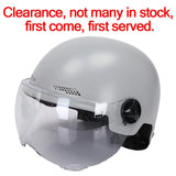 Men Motorcycle Helmet,Woman Electric Motor Car Scooter Bike Open Face Half Helmet,Anti-UV Safety Hat Bicycle Cap with Goggles AXSSIBLZ