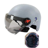 Men Motorcycle Helmet,Woman Electric Motor Car Scooter Bike Open Face Half Helmet,Anti-UV Safety Hat Bicycle Cap with Goggles AXSSIBLZ