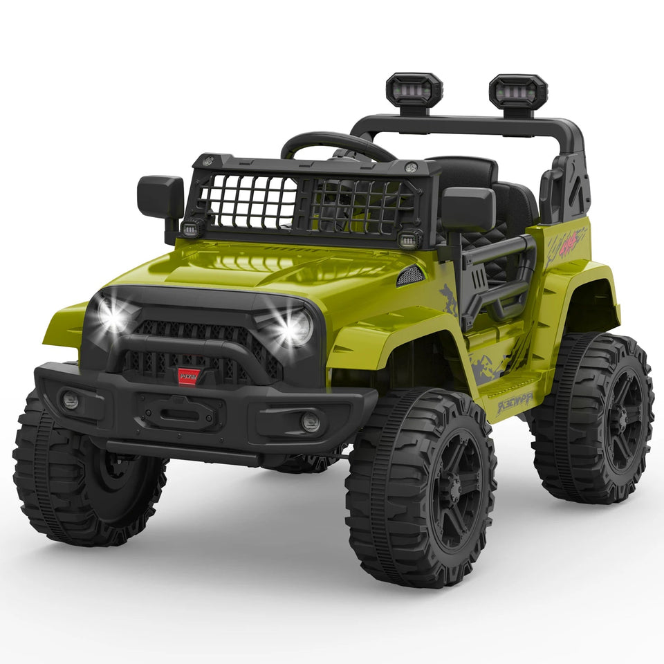 12V Kids Ride On Truck Car With Parent Remote Control, Kids Motorized Vehicles, Spring Suspension, LED Lights, Wireless Music AXSSIBLZ