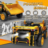 24V Ride on Toys w/Remote Control, 2 Seater 400W Ride on Dump Truck, Electric Powered Ride on w/Dump Bed, 3 Speeds, Shovel, Blue AXSSIBLZ