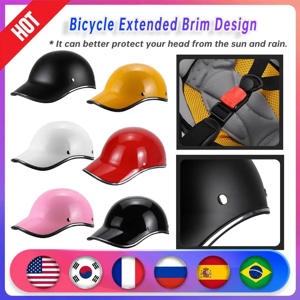 Extended Brim Baseball Hat Fashion Cycling Helmet Impact Resistance AXSSIBLZ