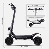 Portable Electric Scooter With 11'' Off Road Vacuum Tire,6000W 60V 38Ah High Power,Max Speed 80-85KMH,Dual Motor Drive E-scooter AXSSIBLZ