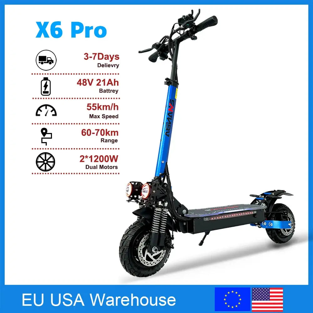 Emanba X6 Electric-Scooter blue 35 mph