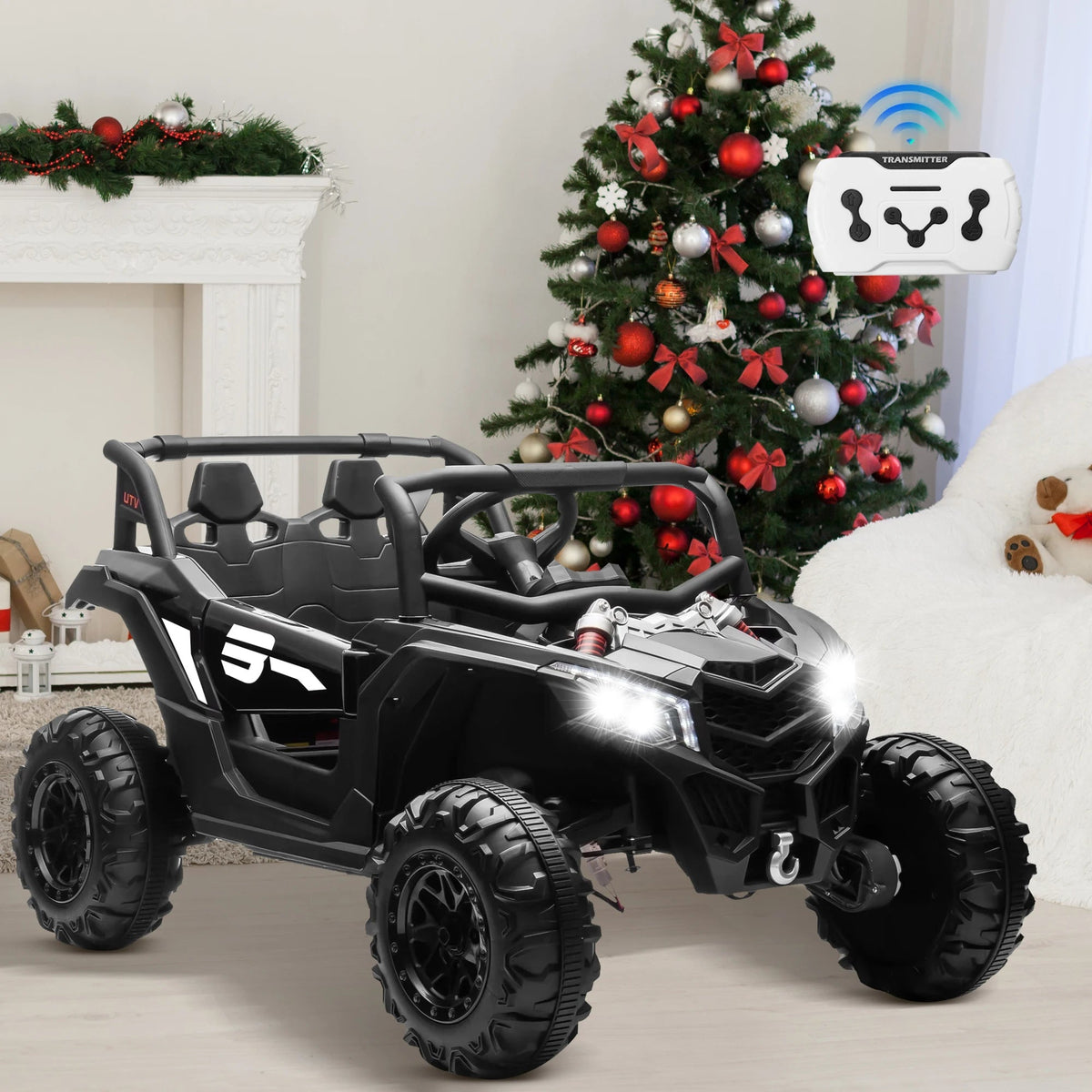 24V Ride On Car for Kids w/Remote Control, JOYRACER Battery Powered Off-Road UTV, 4x150W Motors,4 Shock Absorbers, 4.5 Mph Max S AXSSIBLZ