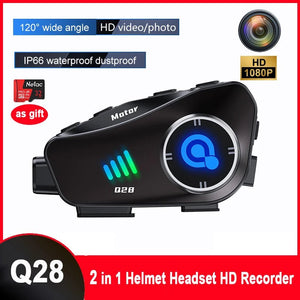 2024 Newest Motorcycle Helmets Bluetooth Headsets 1080P HD Camera Recorder TF Card as gift Waterproof Moto Headphone AXSSIBLZ
