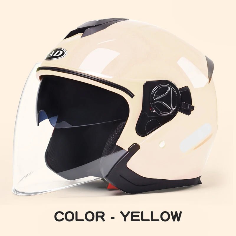 Motorcycle helmet half face double lens four seasons men's and women's motorcycle half 3/4 open face helmet  AXSSIBLZ