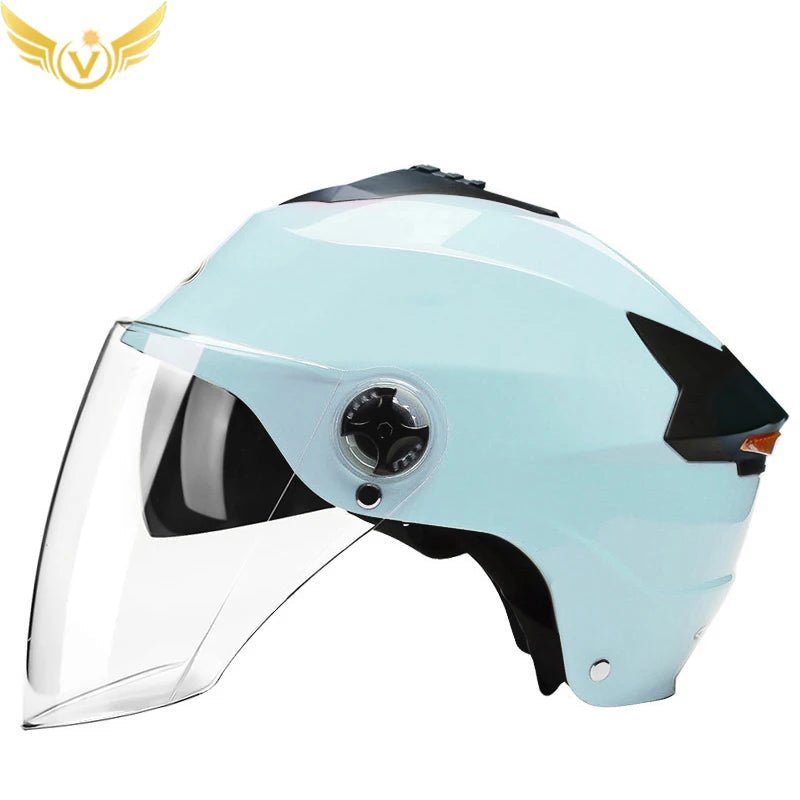 Motorcycle Helmets With Led Lights Moped Helmet Electric Scooter for Men Women With Double Visor Rechargeable Bicycle Light Bike AXSSIBLZ