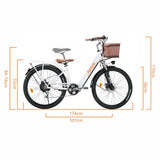 women's Ebike Electric Bicycle 26" 250W mid motor City Ebike Pedelec with Bicycle Basket Cup HolderSports Entertainment Cycling AXSSIBLZ