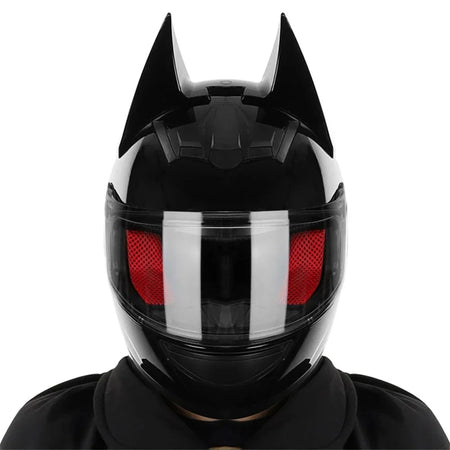 Motorcycle Helmet Full Face Bat Ears For Man Detachable Horns Summer Breathable Motorcross Racing MotorBike Safety Moto Helmets AXSSIBLZ