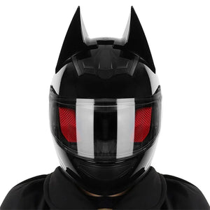 Motorcycle Helmet Full Face Bat Ears For Man Detachable Horns Summer Breathable Motorcross Racing MotorBike Safety Moto Helmets AXSSIBLZ