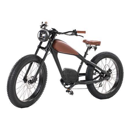 2024 BISEK 26'' Alumilloy E Bike Dual 25AH Lithium Batteries Retro Vintage Style Disc Brake Fat Tire Vintage Electric Bikecustom AXSSIBLZ