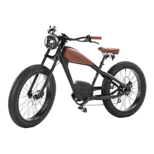 2024 BISEK 26'' Alumilloy E Bike Dual 25AH Lithium Batteries Retro Vintage Style Disc Brake Fat Tire Vintage Electric Bikecustom AXSSIBLZ