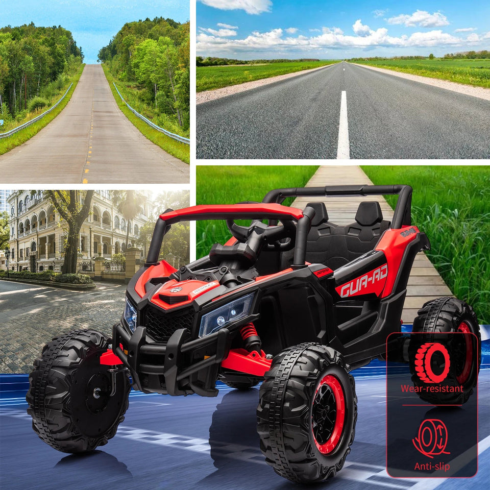24V Ride On UTV Car, Battery Powered Electric Vehicles, Kids UTV with Remote Control, Spring Suspension,200W Motor, Metal Frame AXSSIBLZ