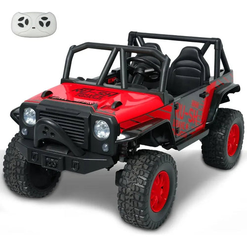 24V 5AH 2 Seater Power Wheels 4WD Kids' Electric Vehicles UTV Ride On Car for Kids, Spring Absorber, Wireless Bluetooth (Red) AXSSIBLZ