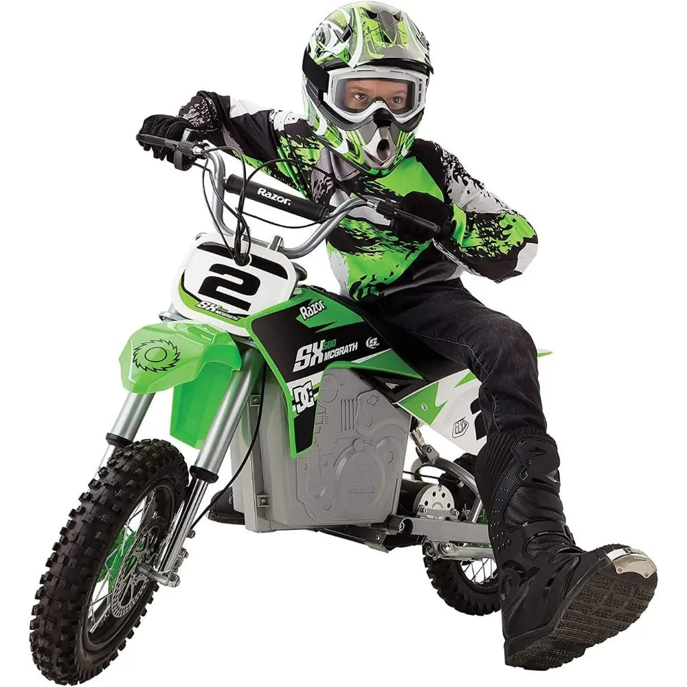 Dirt Rocket SX500 McGrath Electric Motocross Bike for Kids Ages 14+ - 40 mins of Ride Time, For Riders up to 175 lbs AXSSIBLZ